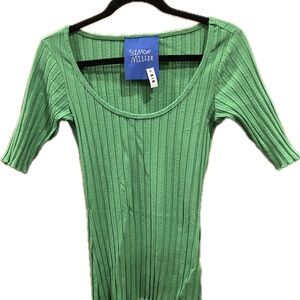 Simon Miller Green Ribbed Knit Top